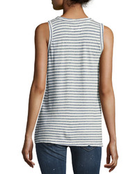 Current/Elliott The Muscle Striped Tee Blue