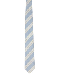 Ermenegildo Zegna Blue White Stripe Neck Tie