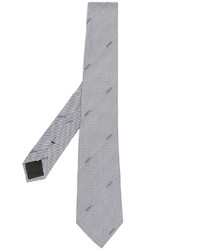 Moschino Logo Embroidered Striped Tie