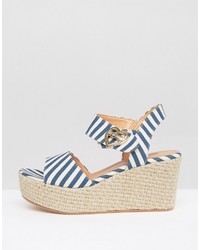Love Moschino Stripe Wedge Sandals