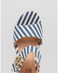 Love Moschino Stripe Wedge Sandals
