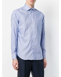 Canali Houndstooth Micro Print Shirt