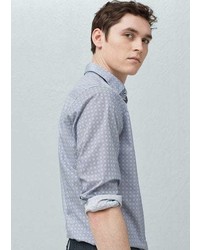 Mango Outlet Slim Fit Micro Houndstooth Shirt