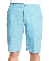Toscano Houndstooth Linen Shorts