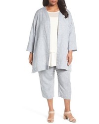 Eileen Fisher Plus Size Organic Handkerchief Linen Jacket