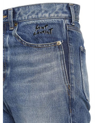 Saint Laurent 175 Cm Washed Cotton Denim Jeans