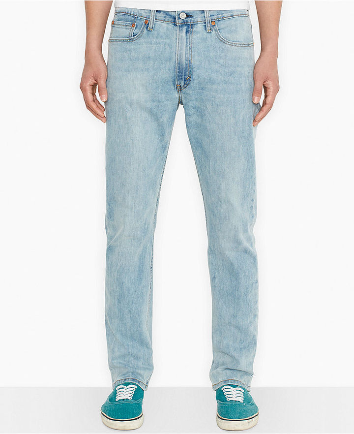 Levi's 513 Slim Straight Fit Blue Stone Wash Jeans, $69 | Macy's | Lookastic
