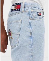 Tommy Jeans 60 Limited Capsule Dad Jeans With Crest Logo Pocket In Light Wash Denim