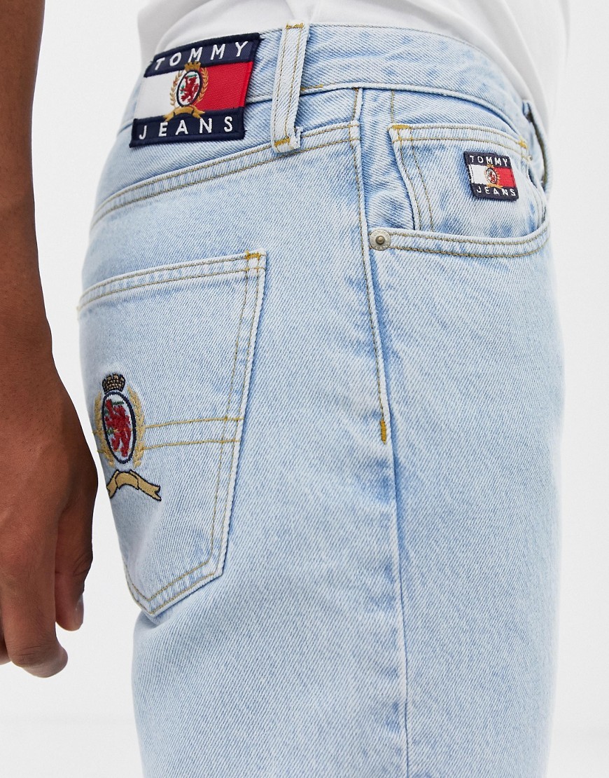 Tommy Jeans 60 Limited Capsule Dad Jeans With Crest Logo Pocket In Light Denim, $24 | Asos | Lookastic
