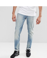 ASOS DESIGN Asos Tall Slim Jeans In Mid Wash Vintage With Abrasions