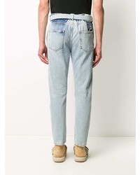 Off-White Bleached Effect Slim Fit Jeans