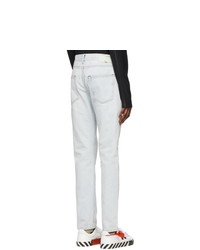 Off-White Blue Bleached Slim Fit Jeans