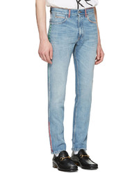 Gucci Blue Embroidered Jeans