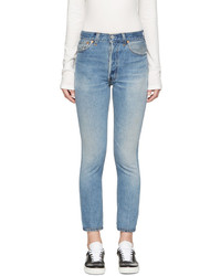 RE/DONE Blue High Rise Ankle Crop Jeans