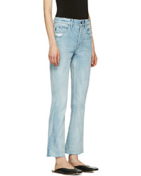 Helmut Lang Blue High Rise Crop Jeans