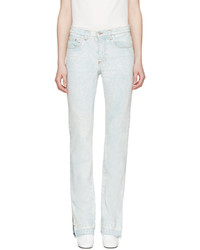 MSGM Blue Marbled Wash Vented Cuffs Jeans