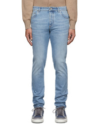 Brunello Cucinelli Blue Slim Fit Five Pocket Jeans