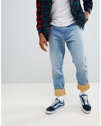 Wrangler Blue Yellow Tapered Jeans