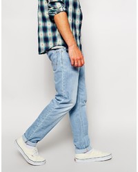 Asos Brand Slim Tapered Jeans In Light Wash