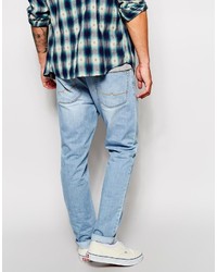 Asos Brand Slim Tapered Jeans In Light Wash