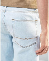 Asos Brand Straight Cropped Jeans In Light Blue