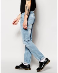 Asos Brand Straight Jeans In Light Wash