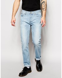 Asos Brand Straight Jeans In Light Wash