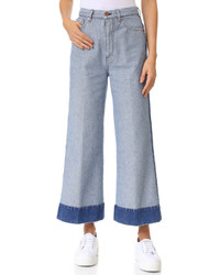 Cédric Charlier Cedric Charlier Cropped Wide Leg Jeans