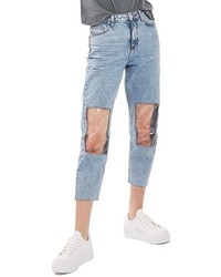 Topshop Clear Knee Mom Jeans
