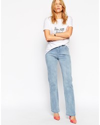 Asos Collection Slouch Flare Jeans In Light Wash