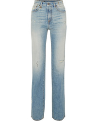 R13 Colleen Distressed High Rise Straight Leg Jeans