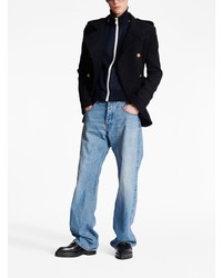 Balmain Contrast Pocket Wide Leg Jeans
