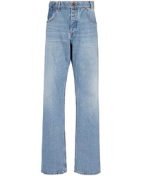 Balmain Contrast Pocket Wide Leg Jeans