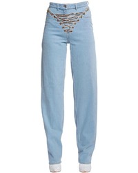 Y/Project Cotton Denim Jeans W Lace Up Chains