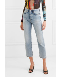Acne Studios Cropped High Rise Straight Leg Jeans