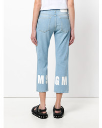 MSGM Cropped Logo Jeans