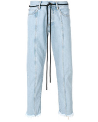 Off-White Cropped Tapered Jeans