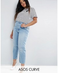 Asos Curve Curve Florence Authentic Straight Leg Jeans In Cambridge Light Mid Wash