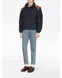 Gucci Denim Tapered Pant With Panther