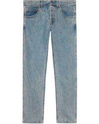 Gucci Denim Tapered Pant With Panther