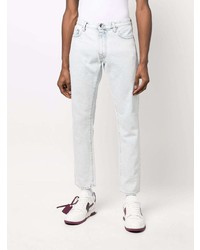 Off-White Diag Stripe Print Slim Fit Jeans