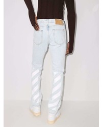 Off-White Diag Stripe Print Slim Fit Jeans