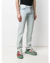 Off-White Diagonal Stripe Slim Fit Jeans