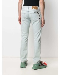 Off-White Diagonal Stripe Slim Fit Jeans