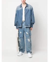 Juun.J Distressed Cargo Pocket Jeans