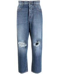 YOUNG POETS Distressed Effect Tapered Jeans