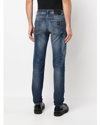 Armani Exchange Distressed Faded Straight Leg Jeans