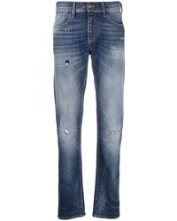 Armani Exchange Distressed Faded Straight Leg Jeans