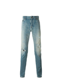 Saint Laurent Distressed Slim Fit Jeans