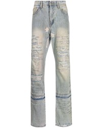 Who Decides War Distressed Straight Leg Jeans